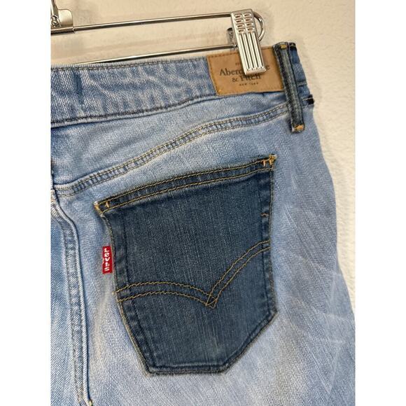 Cool Repurposed Denim Skirt, Abercrombie and Levi's,Womens Size 6, One of a Kind - Picture 4 of 5